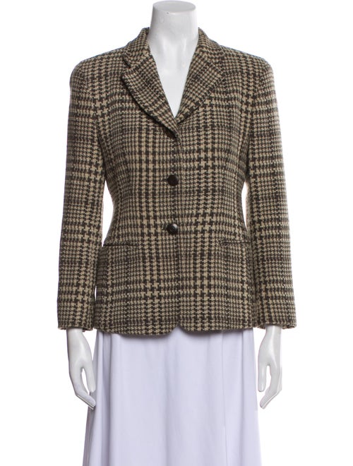 Emanuel by Emanuel Ungaro Wool Plaid Print Blazer