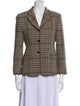 Emanuel by Emanuel Ungaro Wool Plaid Print Blazer
