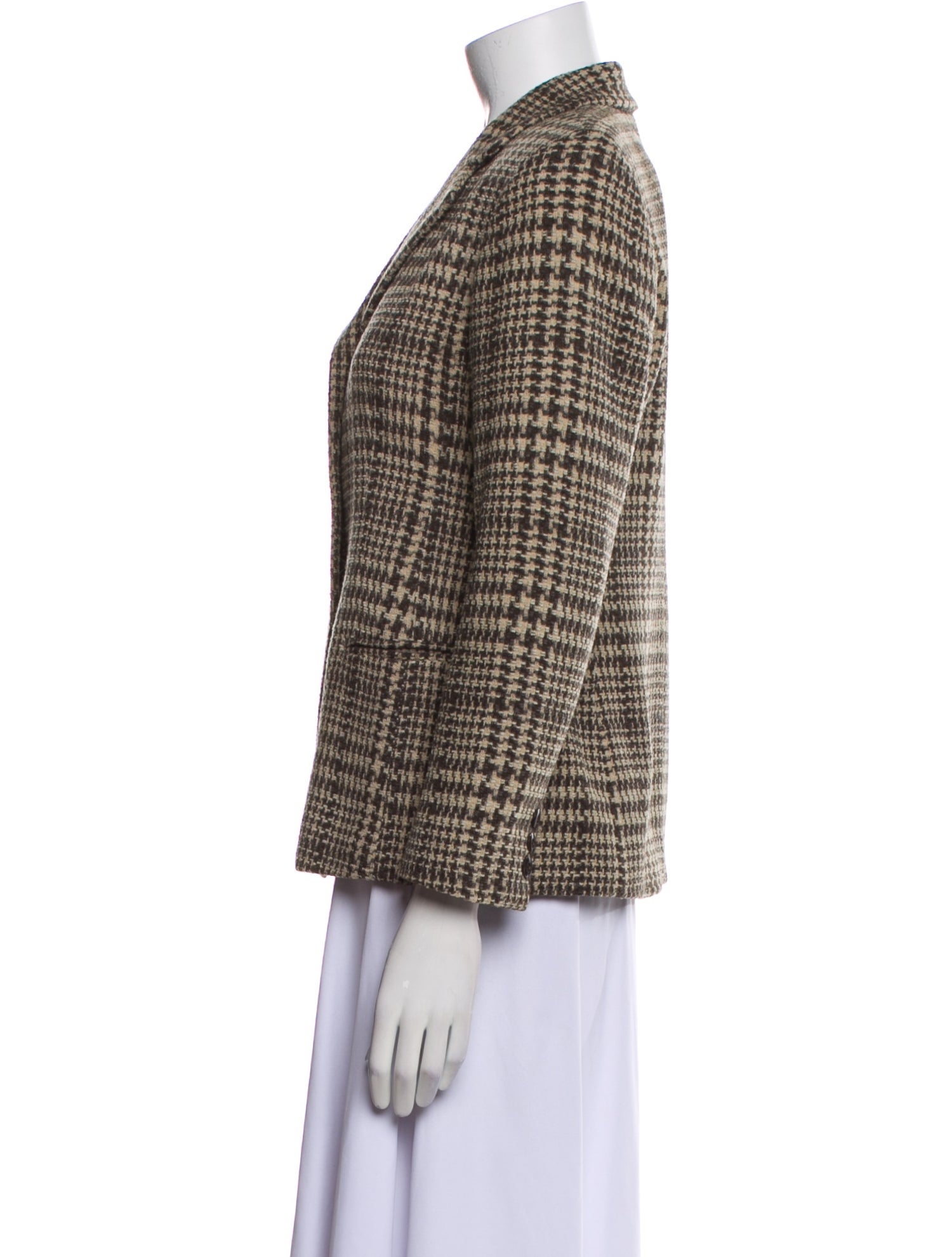 Emanuel by Emanuel Ungaro Wool Plaid Print Blazer