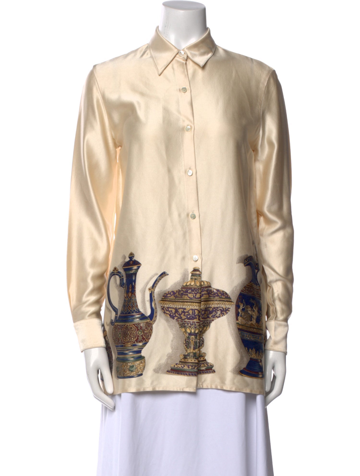 Emanuel by Emanuel Ungaro Vintage Silk Button-Up Top