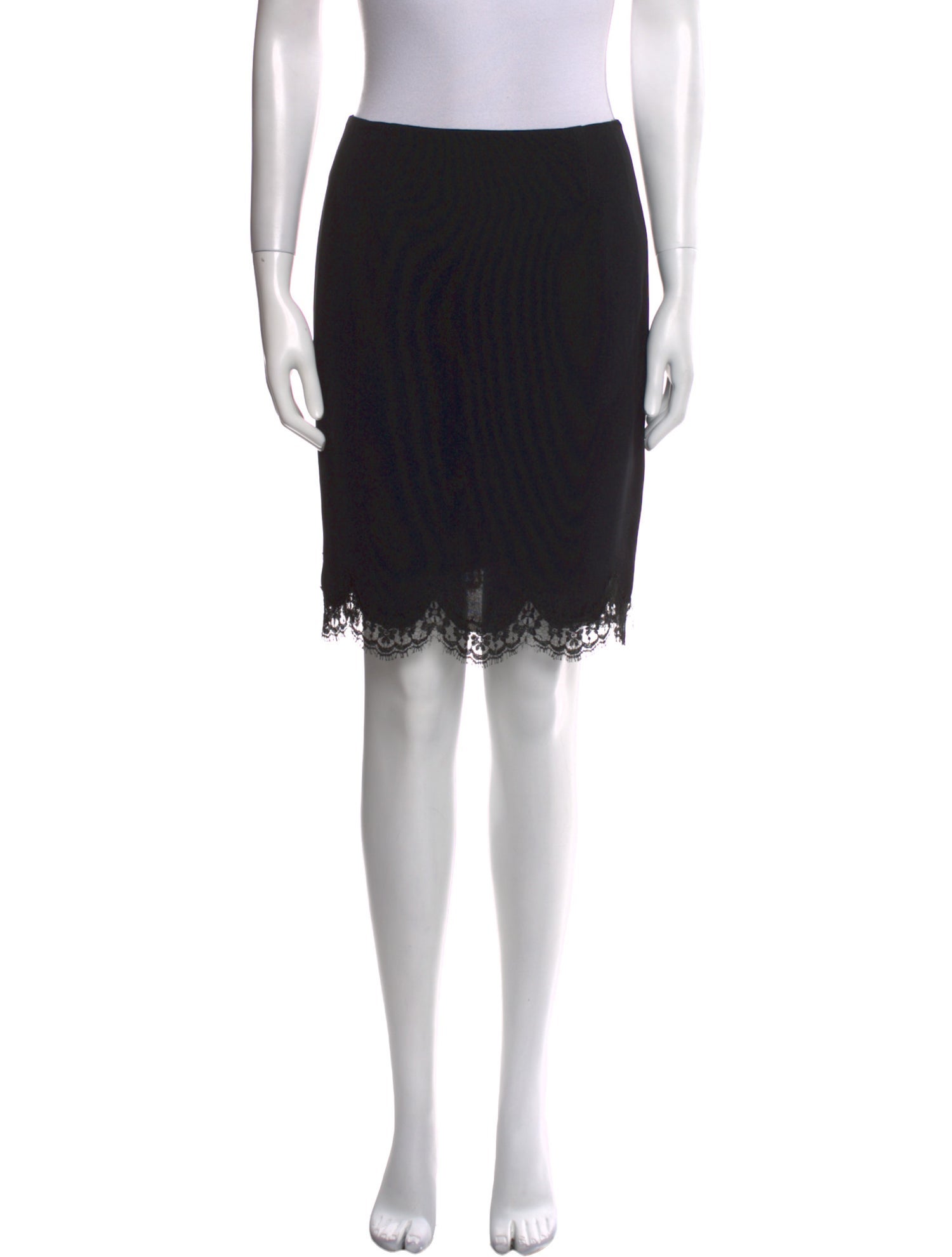 Emanuel by Emanuel Ungaro Lace Trim Embellishment Knee-Length Skirt