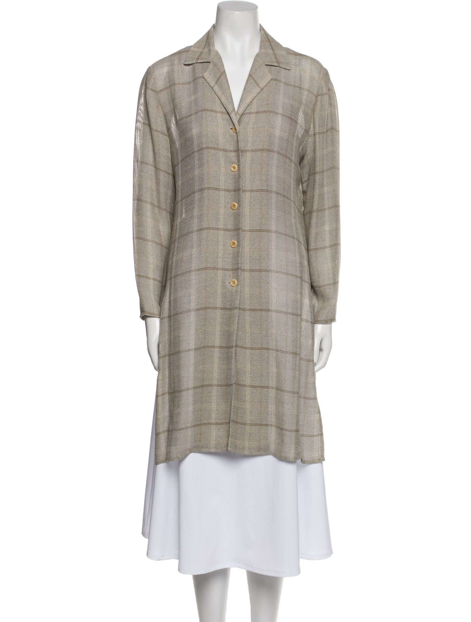 Emanuel by Emanuel Ungaro Linen Plaid Print Sweater