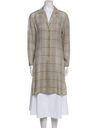 Emanuel by Emanuel Ungaro Linen Plaid Print Sweater