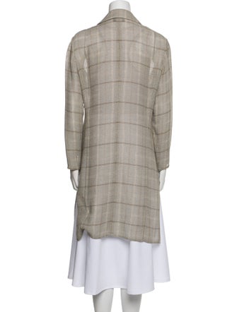 Emanuel by Emanuel Ungaro Linen Plaid Print Sweater