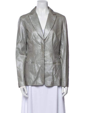 Emanuel by Emanuel Ungaro Leather Blazer