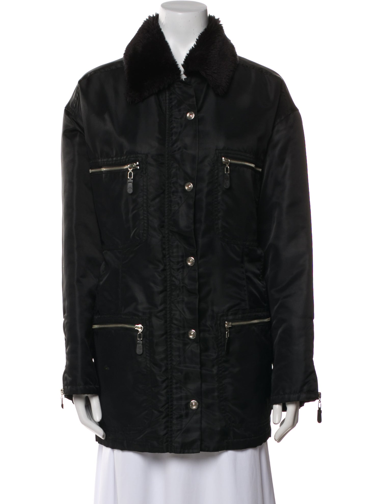 Emanuel by Emanuel Ungaro Vintage Nylon Faux Fur Coat