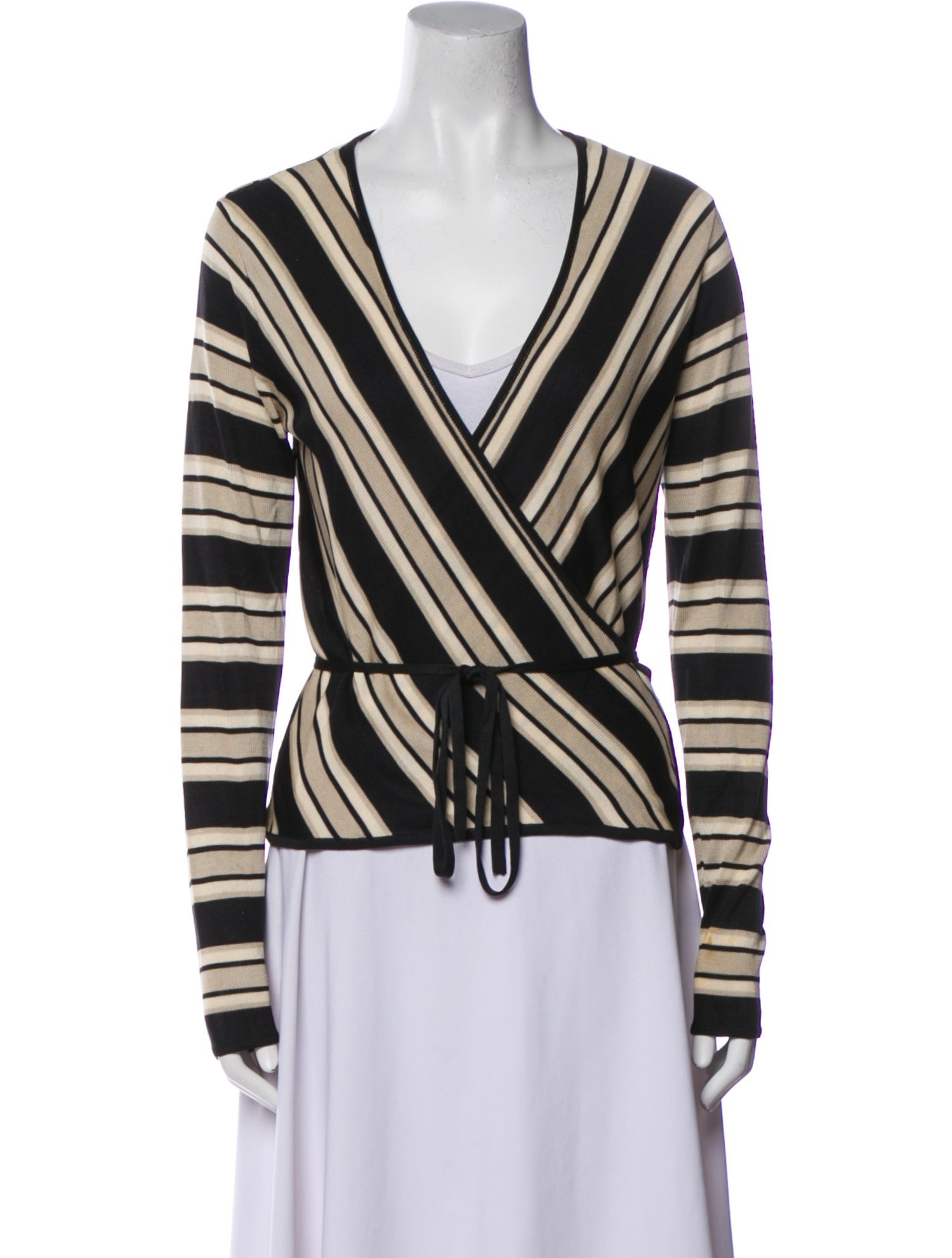 Emanuel by Emanuel Ungaro Striped V-Neck Sweater