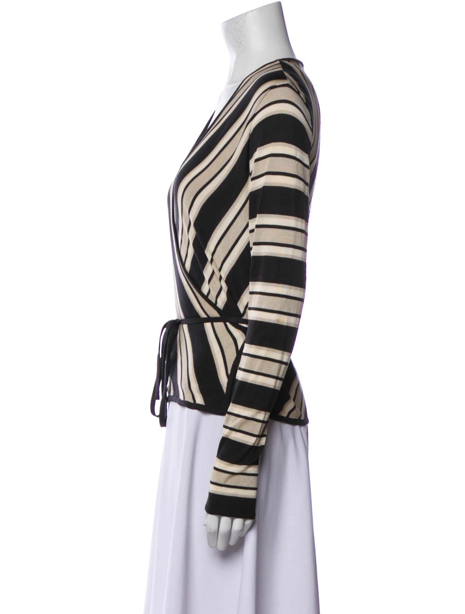 Emanuel by Emanuel Ungaro Striped V-Neck Sweater