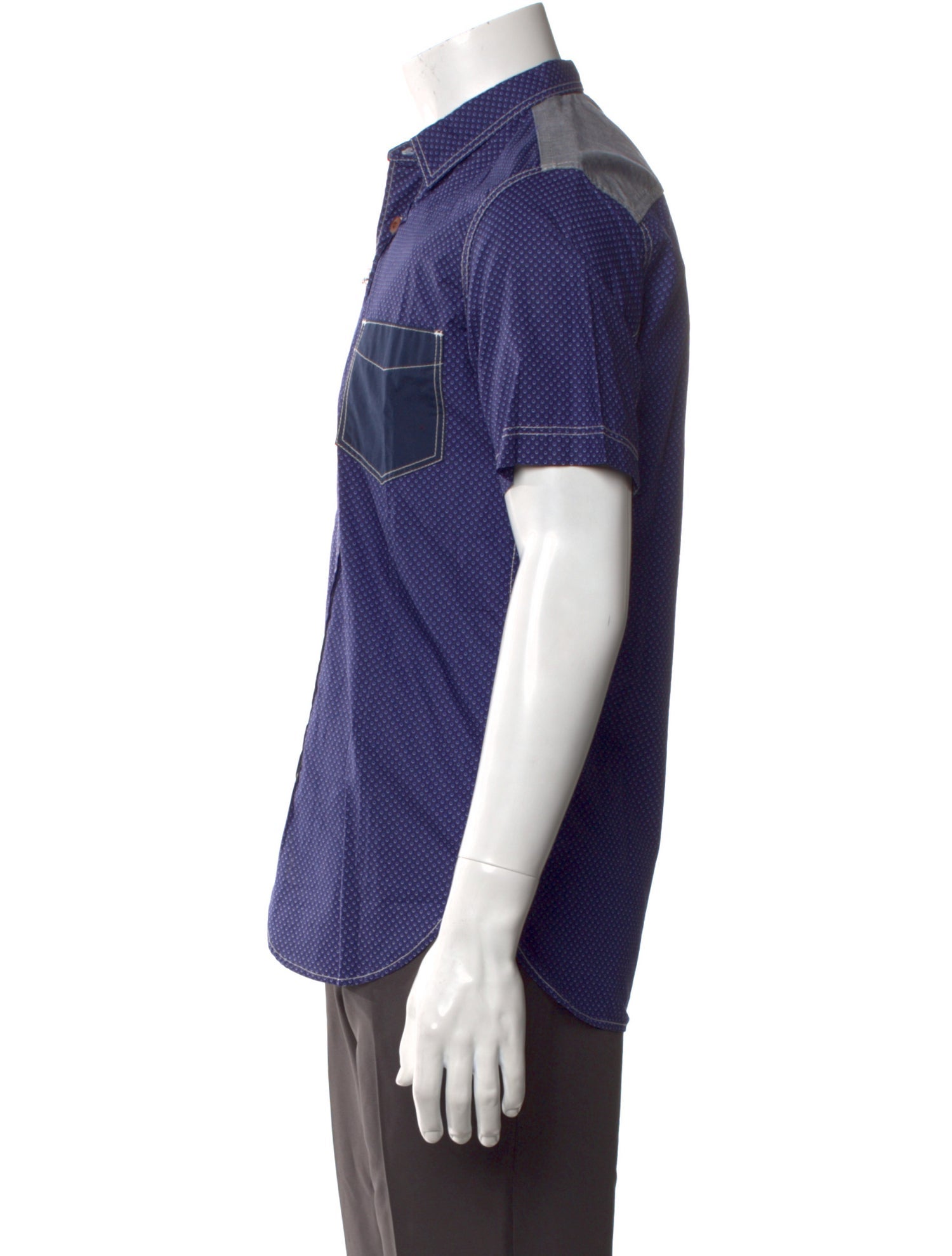 Junya Watanabe Comme des Garçons MAN Printed Short Sleeve Denim Shirt