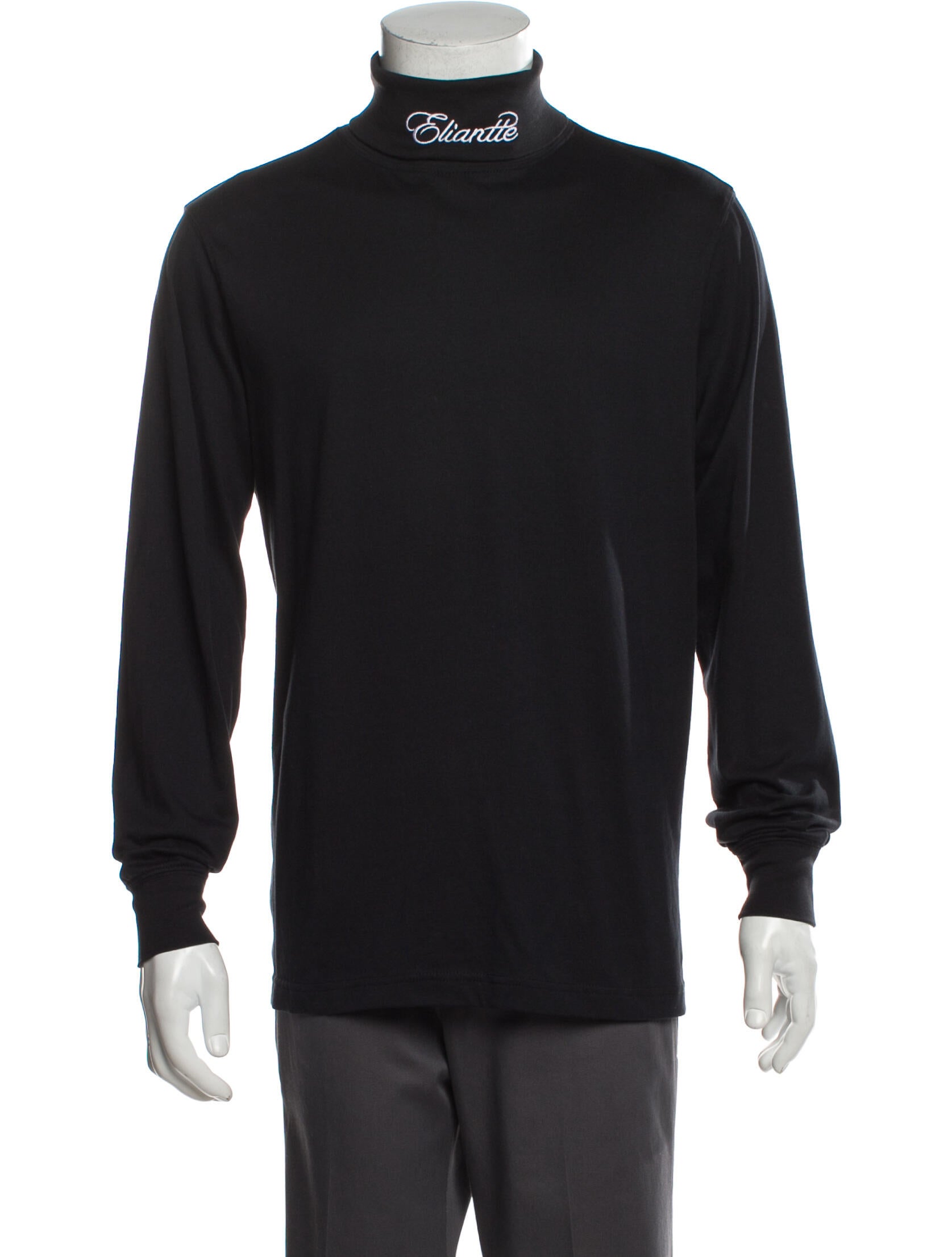 Eliantte Graphic Print Turtleneck Pullover - Black Sweaters, Clothing -  WEELT20002 | The RealReal