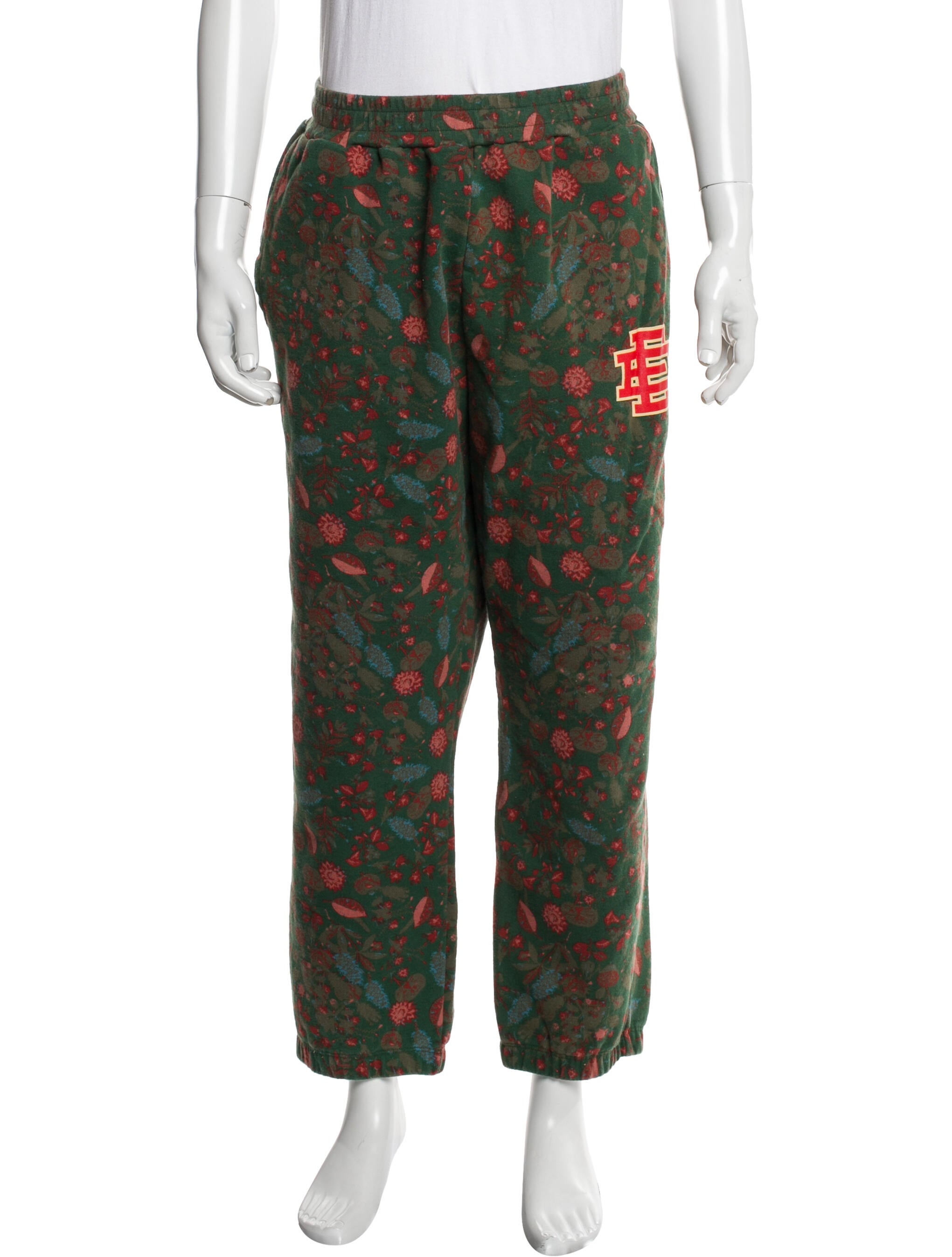 Eric Emanuel EE Floral Print Embroidered Accent Pajama Bottoms