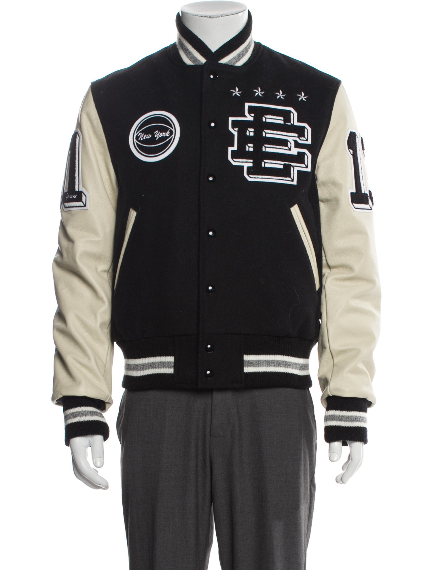 Eric Emanuel EE Wool Striped Varsity Jacket