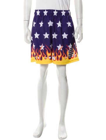 Pre-owned Eric Emanuel Ee Printed Jogger Shorts In Multi