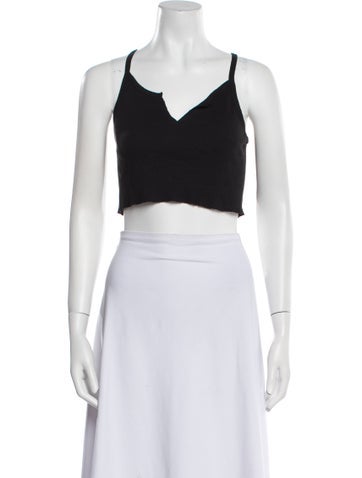 Éterne Tops V-Neck Sleeveless Crop Top S