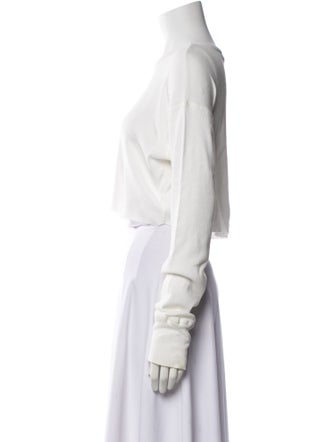 Éterne Bateau Neckline Long Sleeve Crop Top