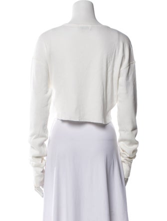 Éterne Bateau Neckline Long Sleeve Crop Top