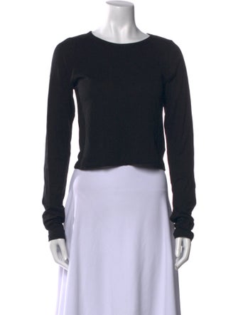 Éterne Scoop Neck Long Sleeve Crop Top