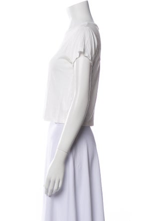 Éterne Bateau Neckline Short Sleeve Crop Top