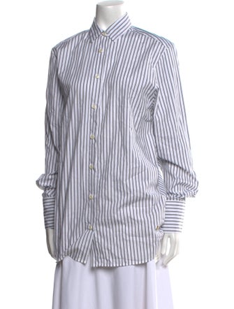 Éterne Striped Long Sleeve Button-Up Top