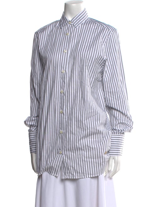 Éterne Striped Long Sleeve Button-Up Top