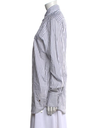 Éterne Striped Long Sleeve Button-Up Top