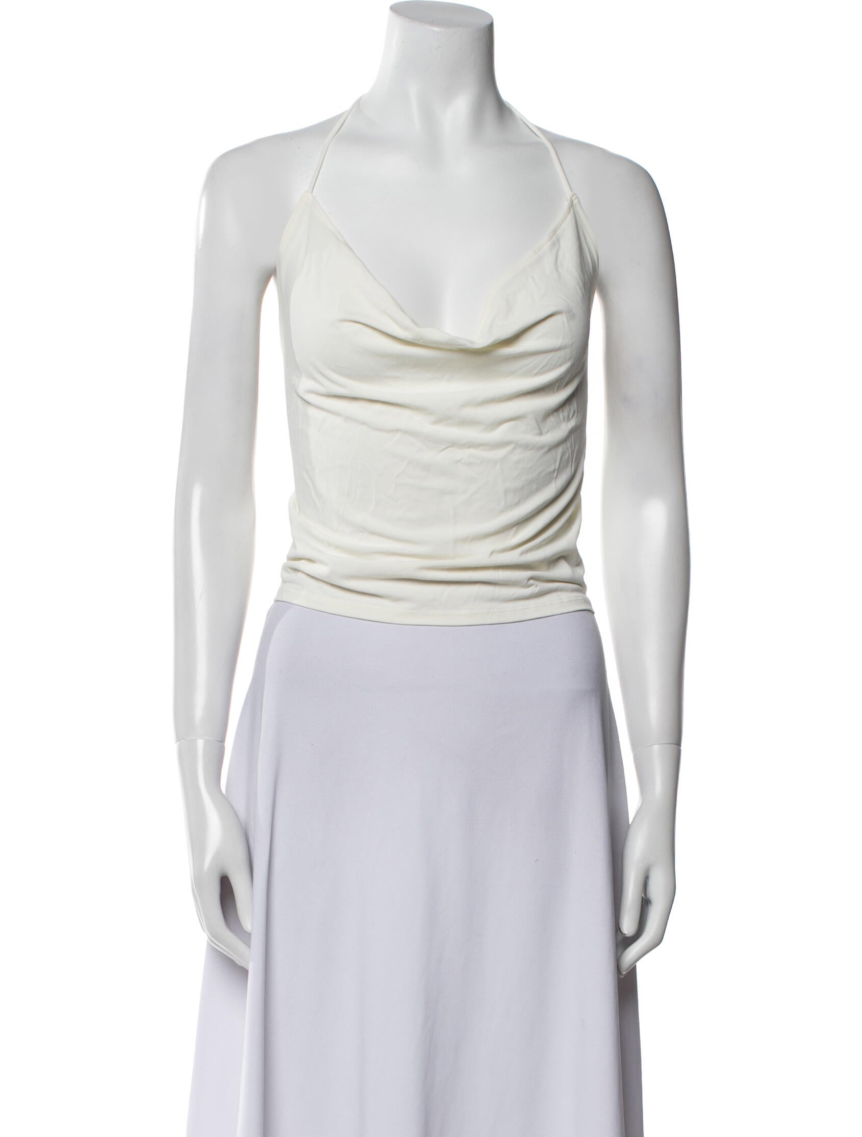 Éterne Cowl Neck Sleeveless Crop Top