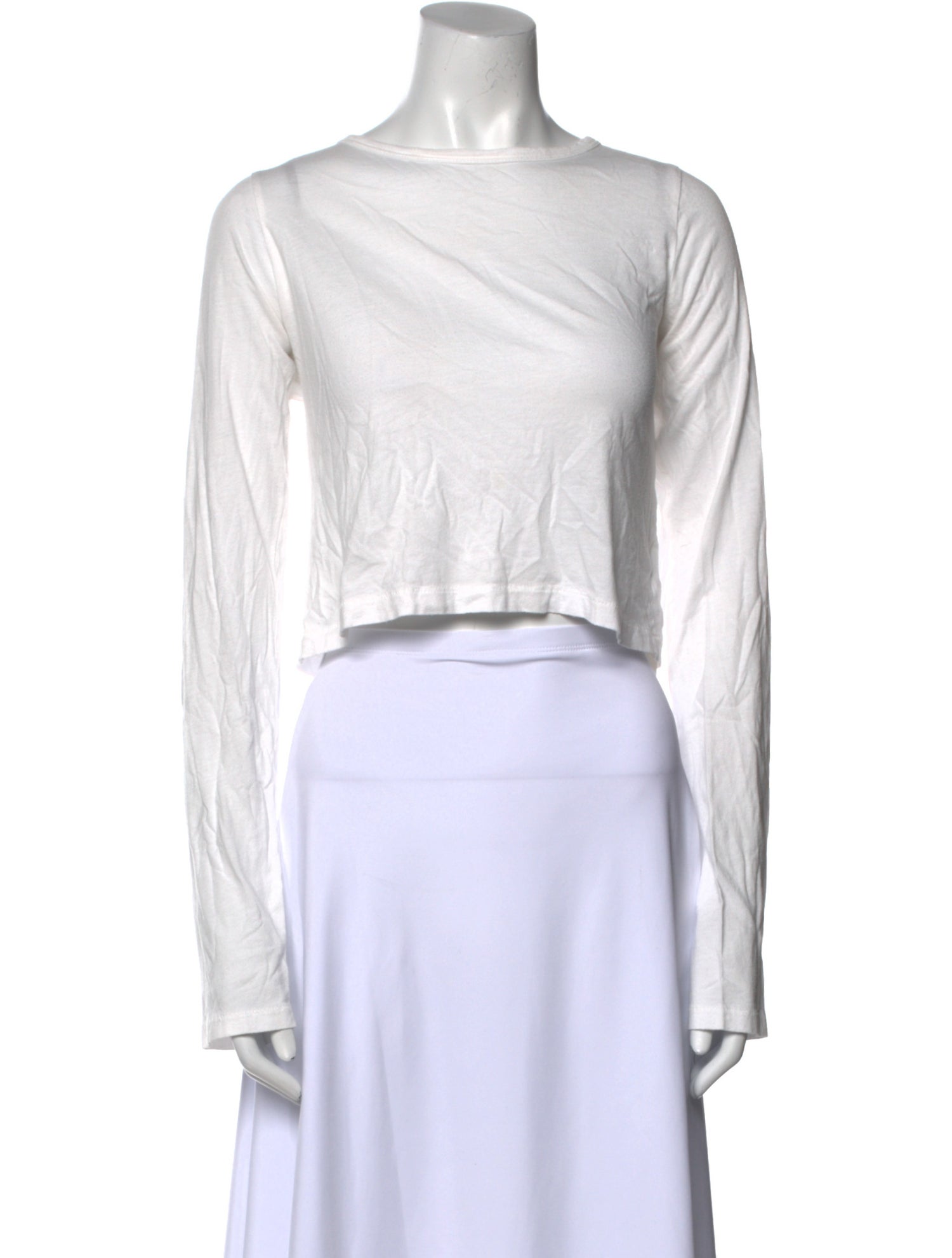 Éterne Bateau Neckline Long Sleeve Crop Top