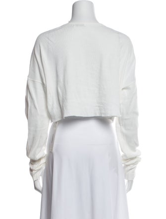 Éterne Bateau Neckline Long Sleeve Crop Top