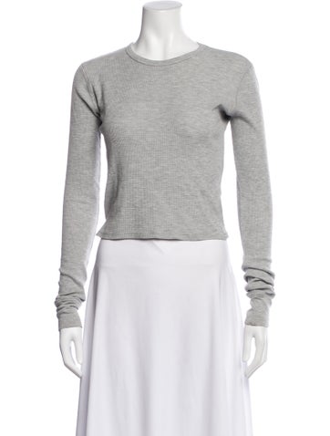 Pre-owned Éterne Crew Neck Long Sleeve T-shirt In Gray