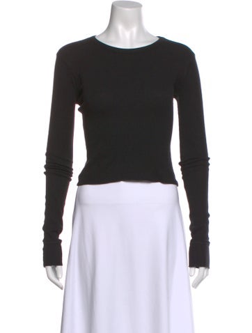 Pre-owned Éterne Crew Neck Long Sleeve T-shirt In Black