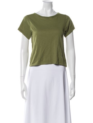 Pre-owned Éterne Scoop Neck Short Sleeve T-shirt In Green