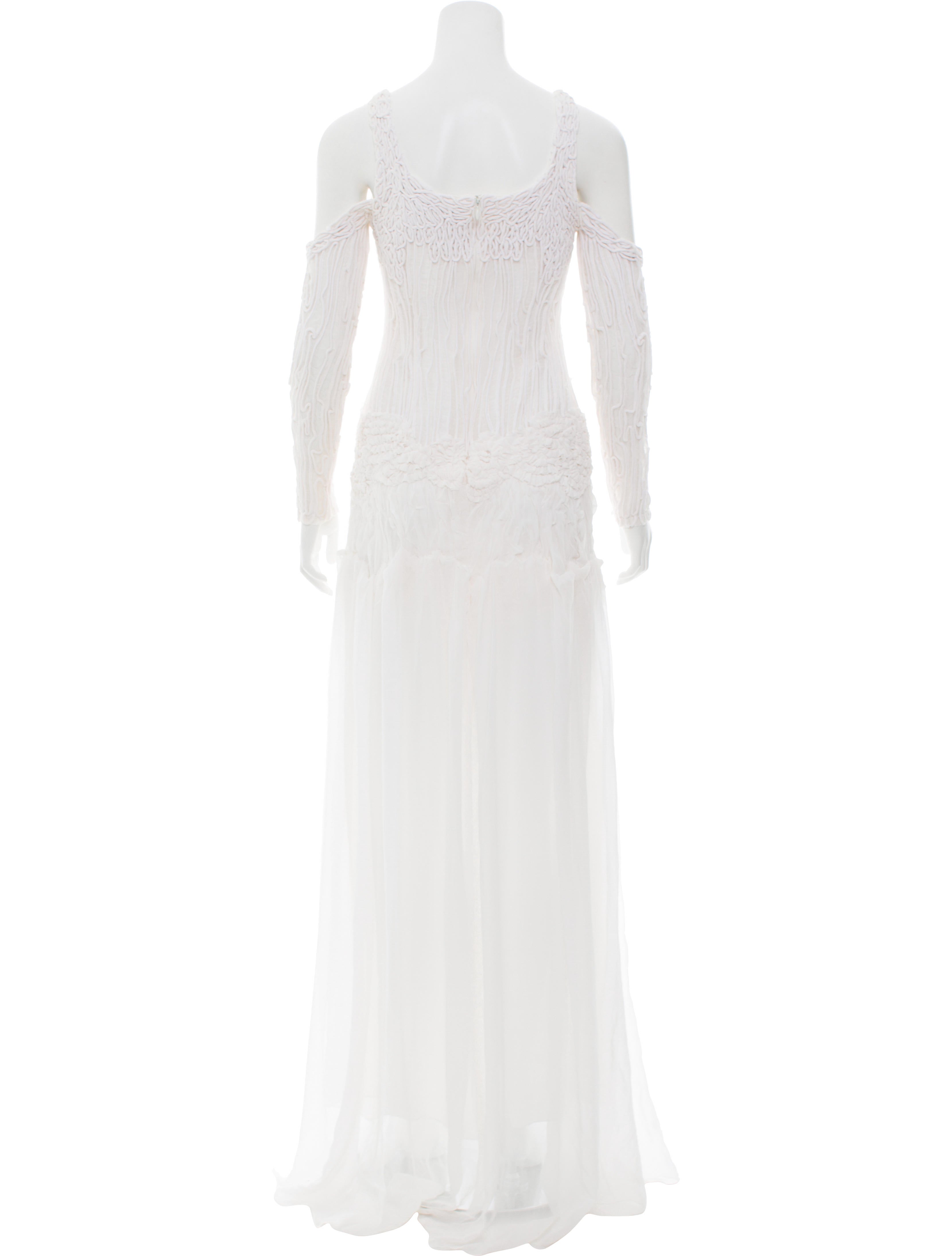 cold shoulder evening gown