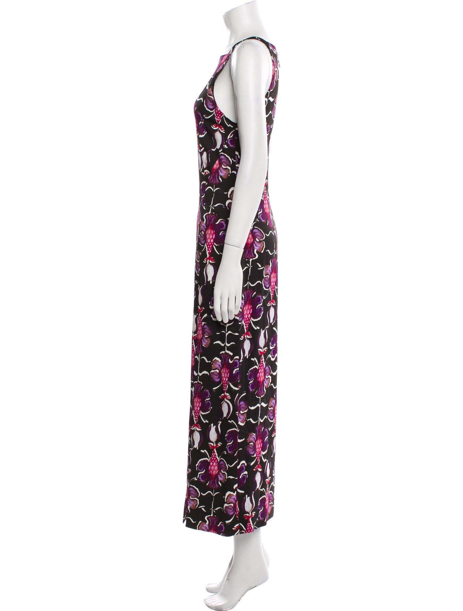 Wes Gordon Floral Print Long Dress