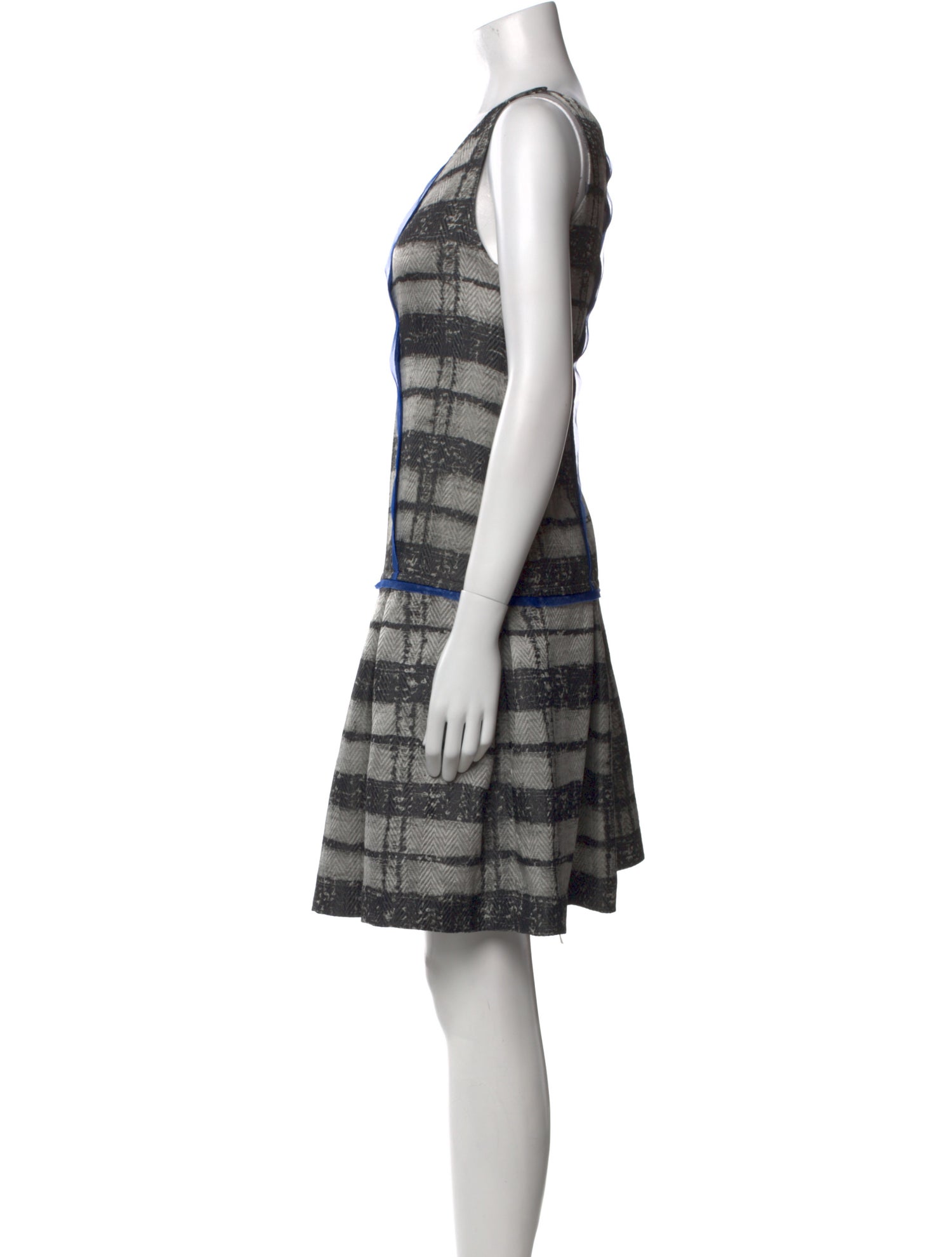 Wes Gordon Plaid Print Mini Dress
