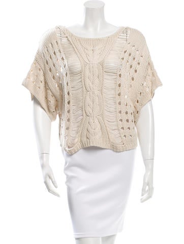 Elizabeth and James Open Knit Scoop Neck Sweater