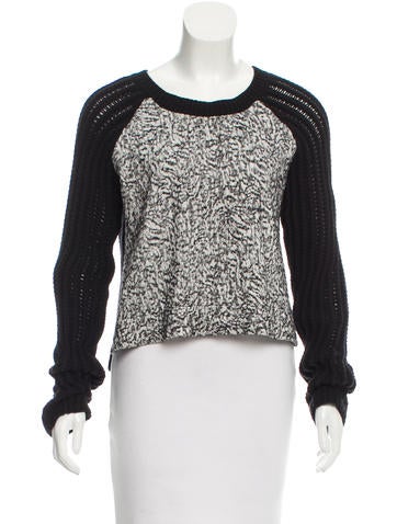 Elizabeth and James Rib Knit Wool-Blend Sweater