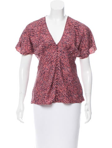 Elizabeth and James Printed Silk Blouse