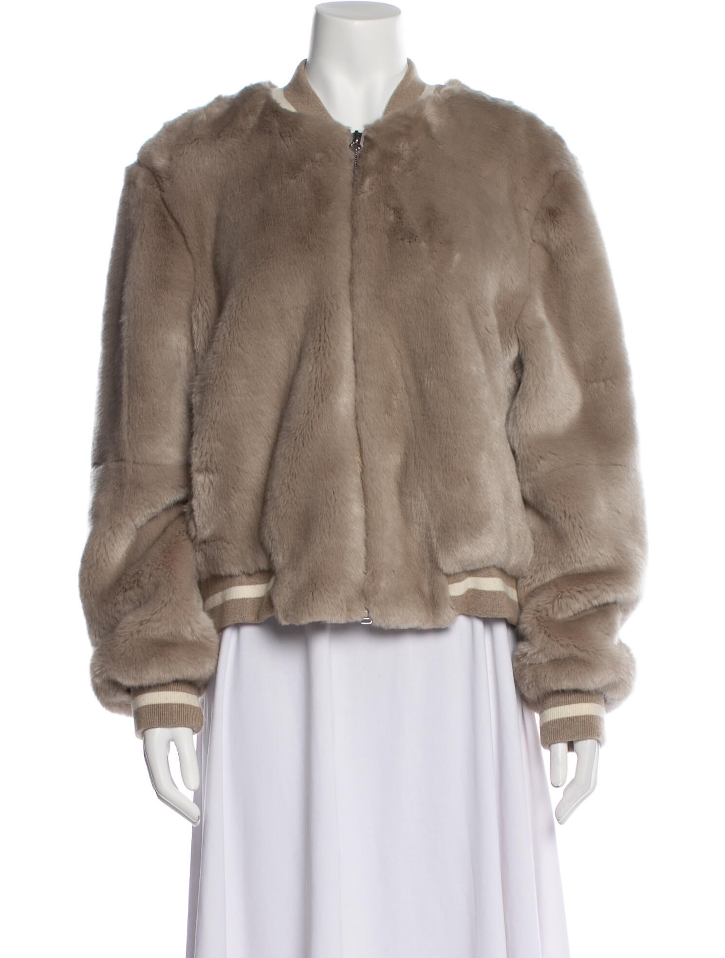 elizabeth and james faux fur bomber