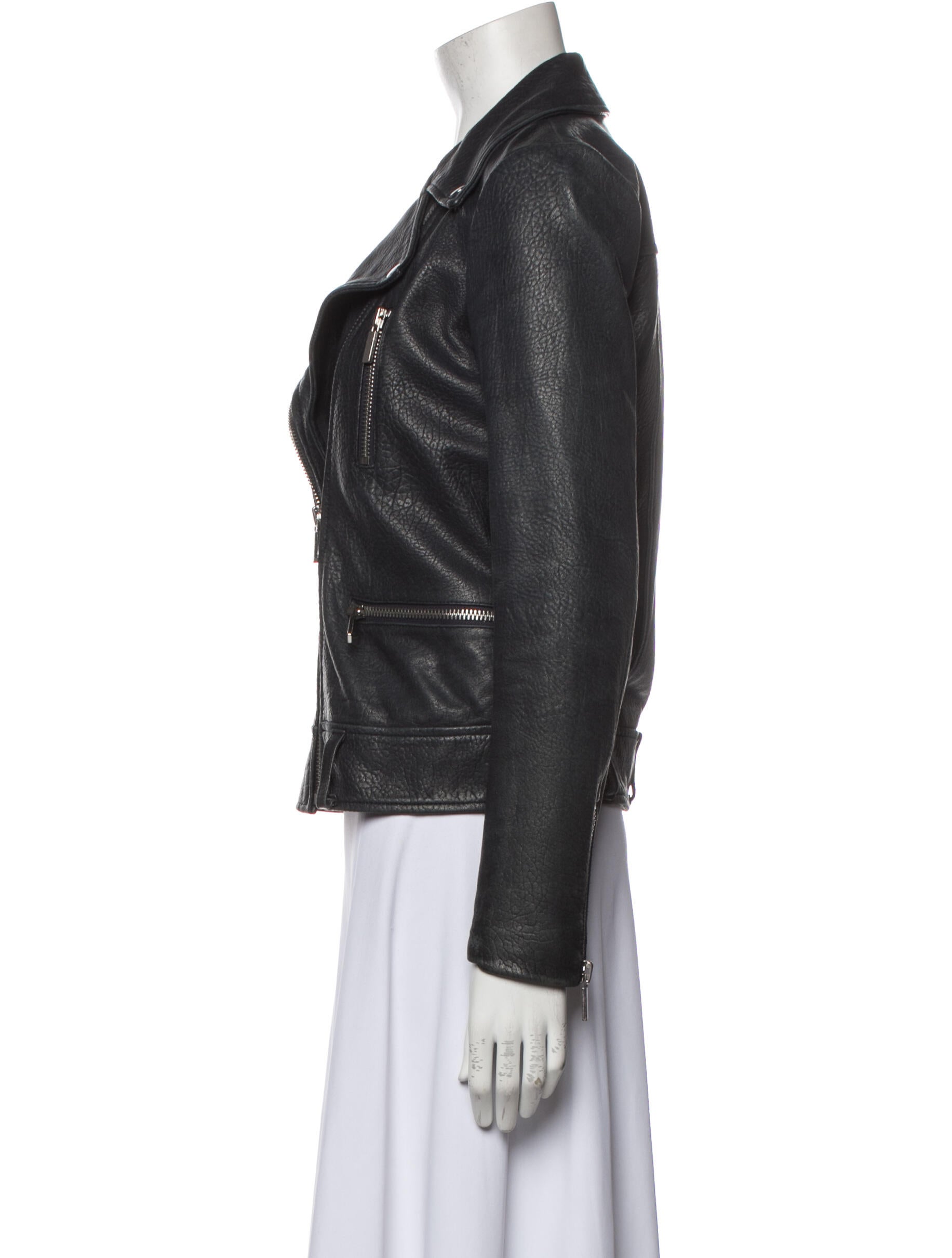 Elizabeth and James Lamb Leather Biker Jacket