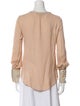 Elizabeth and James Silk V-Neck Button-Up Top