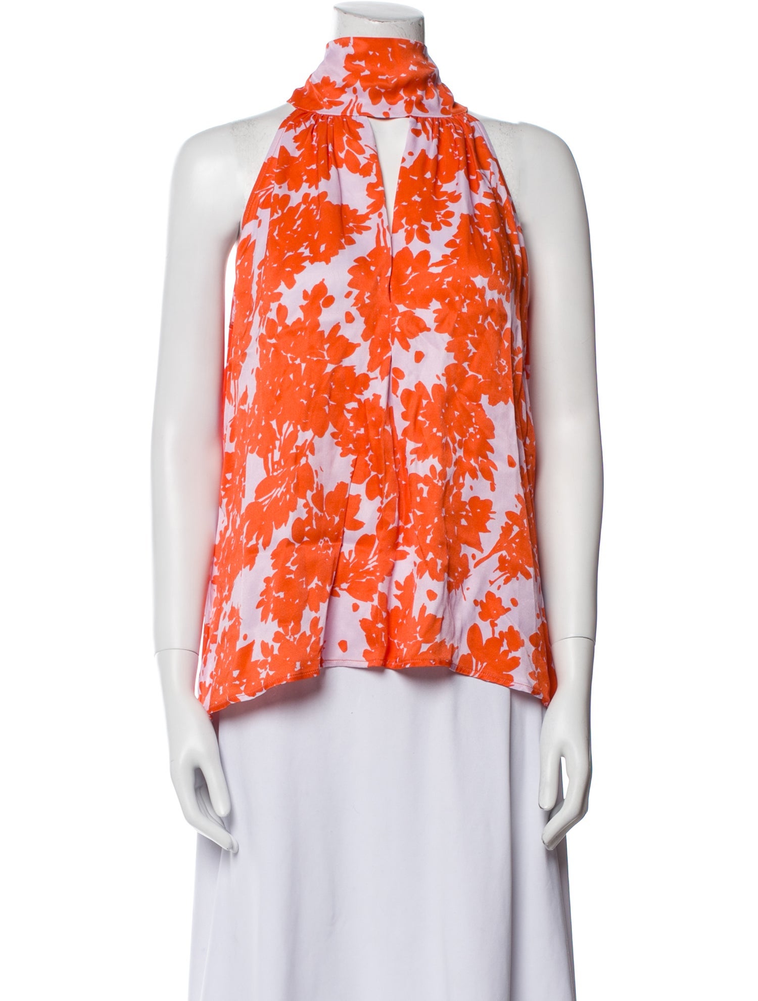 Eiko Ai Floral Print Halterneck Blouse w/ Tags