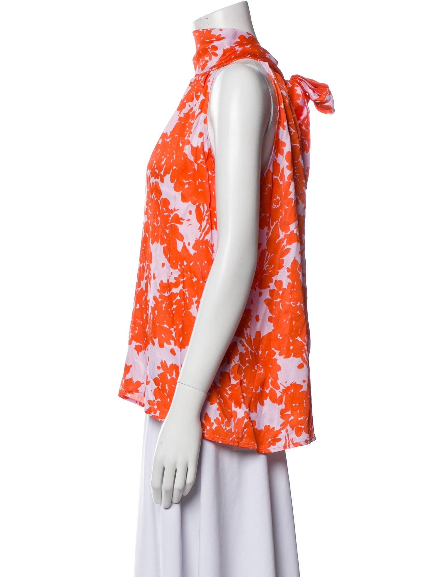 Eiko Ai Floral Print Halterneck Blouse w/ Tags