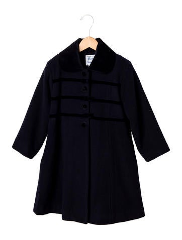 Florence Eiseman Girls' Velvet-Trimmed Wool Coat w/ Tags