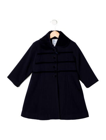 Florence Eiseman Girls' Velvet-Trimmed Wool Coat w/ Tags