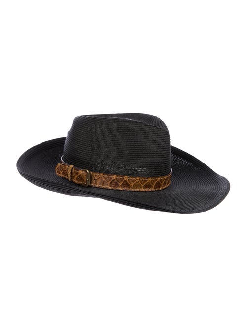 Eric Javits Straw Wide Brim Hat Black