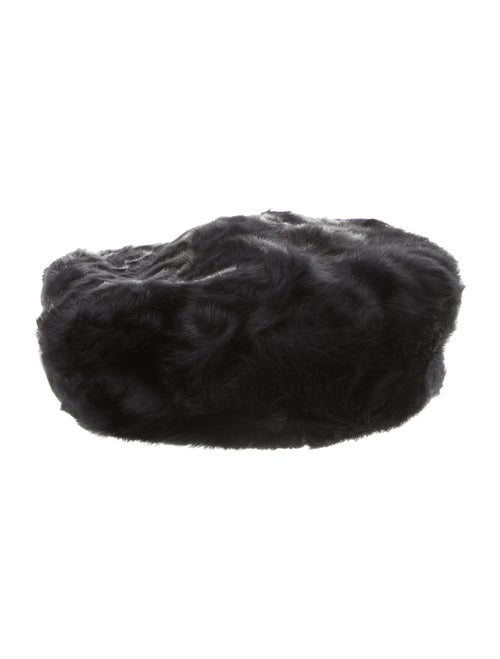 Eric Javits Shearling Beret Hat Black