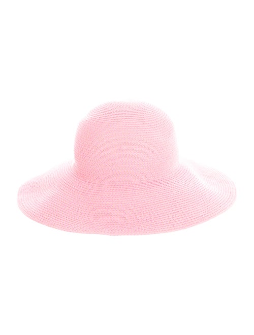 Eric Javits Straw Wide-Brim Hat Pink