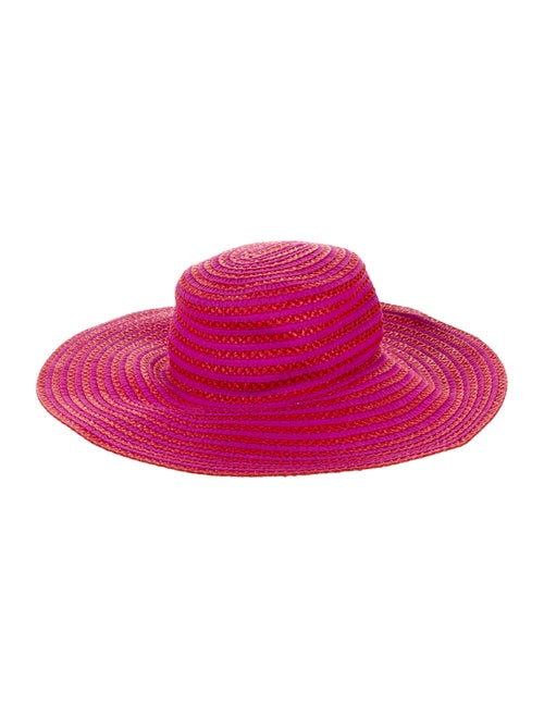 Eric Javits Straw Wide Brim Hat Pink
