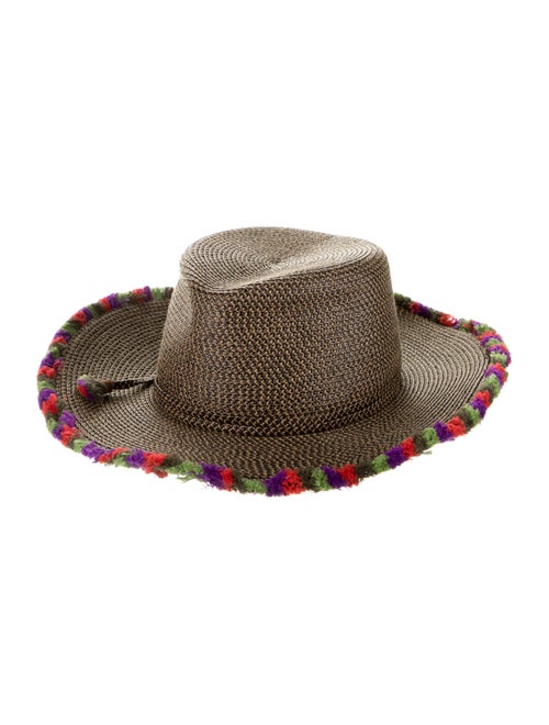 Eric Javits Straw Wide Brim Hat Black