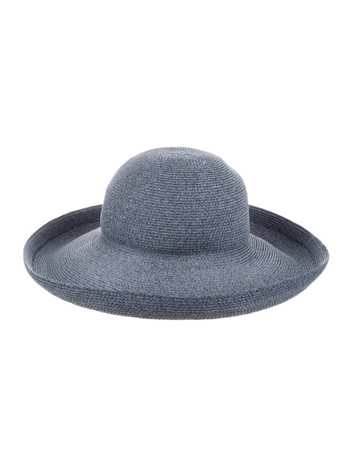 Eric Javits Straw Wide Brim Hat Blue